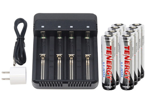 4-Slot Li-ion Charger + 8 x Tenergy 18650 3.6V Li-Ion (2600 mAh) w/ PCB