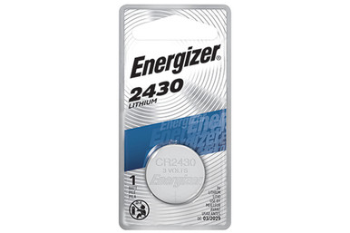 Energizer CR2430 3V lithium coin cell battery in retail packaging