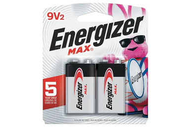 Energizer MAX 522BP2 9V Alkaline Batteries two pack on card