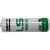 Close-up of SAFT LS14500 AA battery terminals
