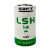 Saft LSH14 3.6V C battery close-up showing label details