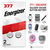 Closeup of Energizer silver oxide button battery with visible model number