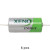 Xeno XL-055F batteries showing compact size with axial leads