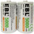 Two EBL C size NiMH batteries displayed in their storage case