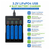 3.2V Lifep04 USB 4 Slot Battery Charger + 4 pcs 3.2 Volt LiFePO4 18650 Button Top Batteries (1500 mAh)