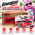 Side angle of stacked Energizer MAX E91LP-16 battery cards