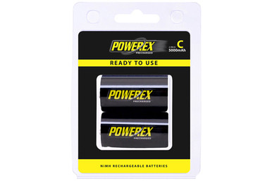 C NiMH Powerex PRO Rechargeable Batteries (5000 mAh) (2 Card)