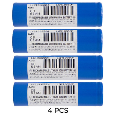 4-Pack 18650 Toshiba 3.6 Volt 1650 mAh Lithium Ion Batteries