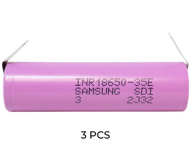 サンサンページ^ ^ 3-Pack 18650 3.6v Samsung 3500 mAh (35E) li-on Battery with Tabs