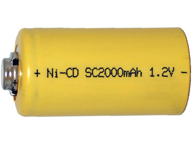 Sub C NiCd Button Top Battery (2000 mAh)