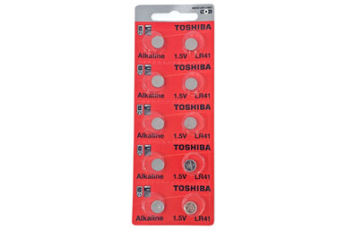 LR41 / AG3 Toshiba Alkaline Button Batteries (10 Card)