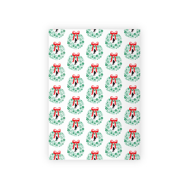Cavaliers Standing Man Wreath White Wrapping Paper