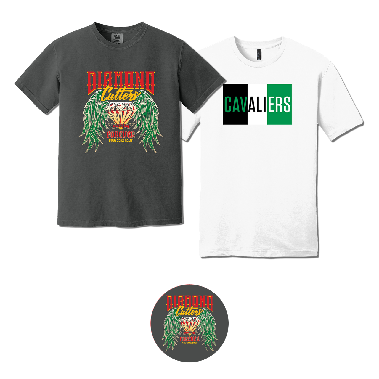 Diamond Cutter Bundle: Diamond Cutter T-Shirt, Flag T-Shirt, Diamond Cutter Button