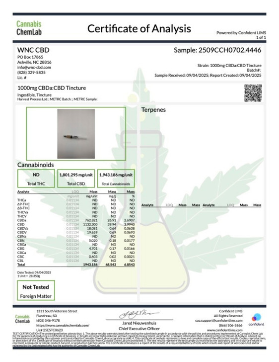 CBDa : CBD Oil Tincture