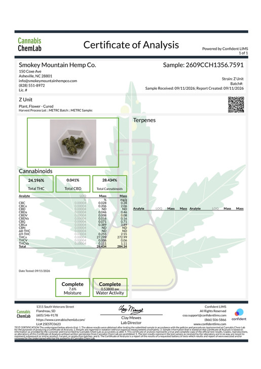 OZ- Z Unit- Living Soil- High THCa 27.299%- Hybrid