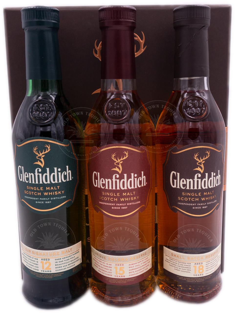 Glenfiddich Single Malt Scotch Whisky Set 3X200ml (12, 15, 18yr) - Old Town  Tequila