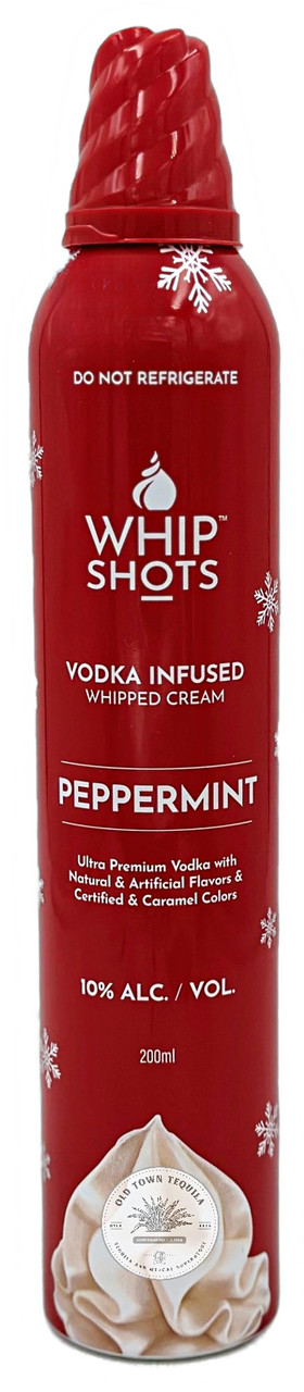 Whip Shots Peppermint Vodka Infused Whipped Cream 200ml - Old Town