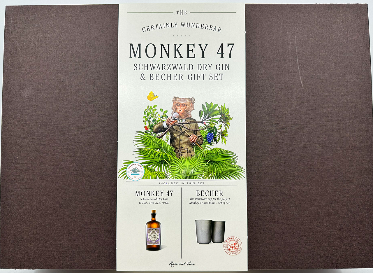 Monkey 47 - Gin Tequila Schwarzwald Town Set 375ml Dry Becher Gift & Old