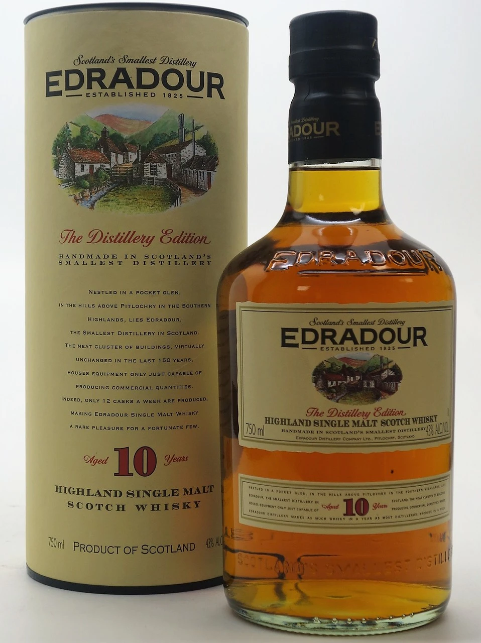 EDRADOUR 10 years Highland Single Malt Scotch Whisky - Old Town