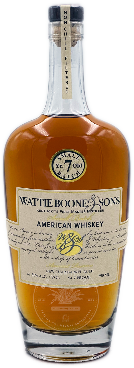 Wattie Boone & Sons Small Batch American Whiskey Aged 7 Years - Old Town  Tequila
