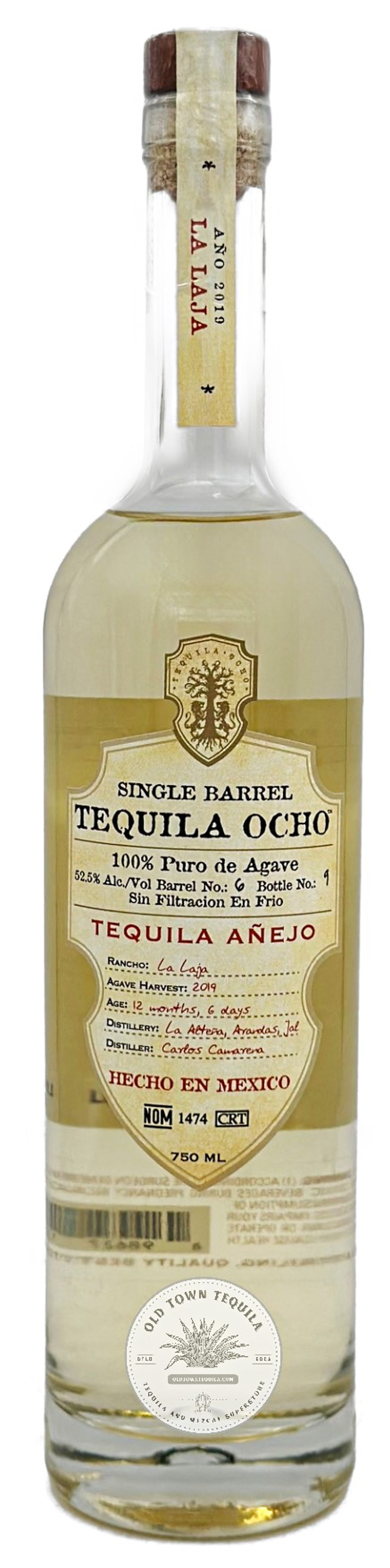 Tequila Ocho Single Barrel Anejo La Laja OTL Barrel No 6 Old Town Tequila