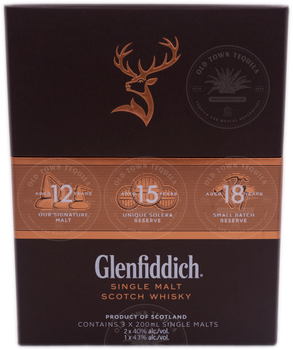 Glenfiddich Single Malt Scotch Whisky Set 3X200ml (12, 15, 18yr)