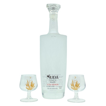 Nuda Silver Tequila With 2 Snifter Glasses