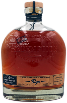 Redemption Pre-Prohibition Whiskey Revival Rye Aged 10 Years