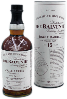 The Balvenie Single Barrel 15 Year Old Sherry Cask Single Malt Scotch Whisky 750ml 