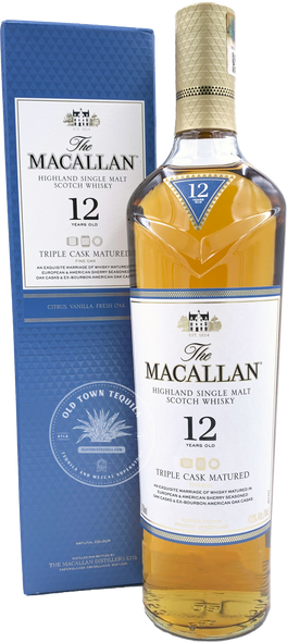 The Macallan 12yr Highland Single Malt Scotch Whisky Triple Cask Matured 750ml