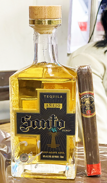 Santo Anejo Tequila With Knuckle Sandwich Cigar