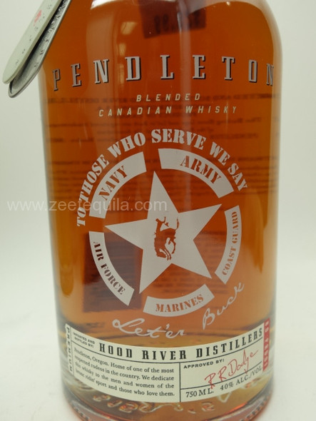 PENDLETON CANADIAN WHISKEY ARMED FORCES