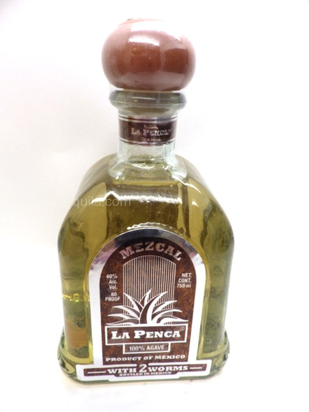 La Penca Reposado Mezcal with two worms
