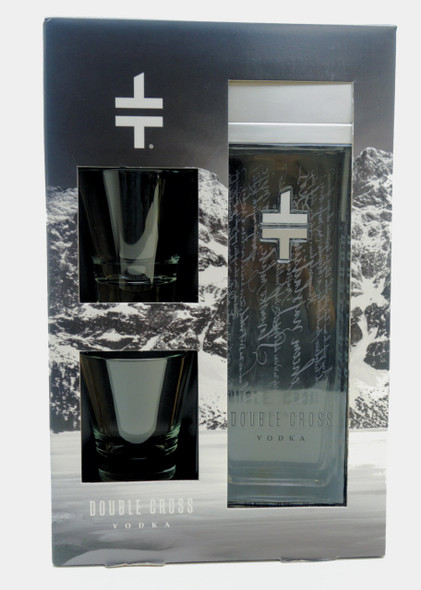 Double Cross Vodka with Glasses