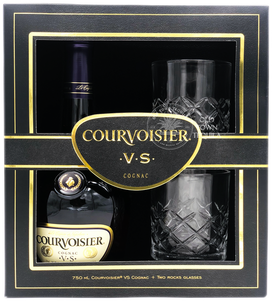 Courvoisier VS Cognac + Two Rocks Glasses Gift Set