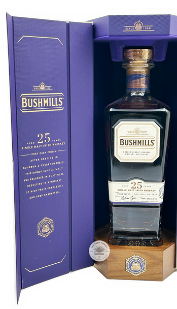 Bushmills 25 Year Old Port Pipes Finish Single Malt Irish Whiskey