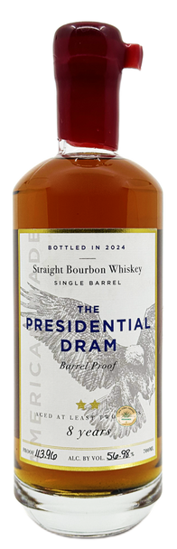 The Presidential Dram Barrel Proof 8 Years Bourbon Whiskey