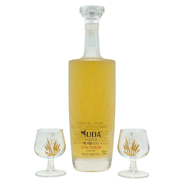 Nuda Reposado Tequila With 2 Snifter Glasses
