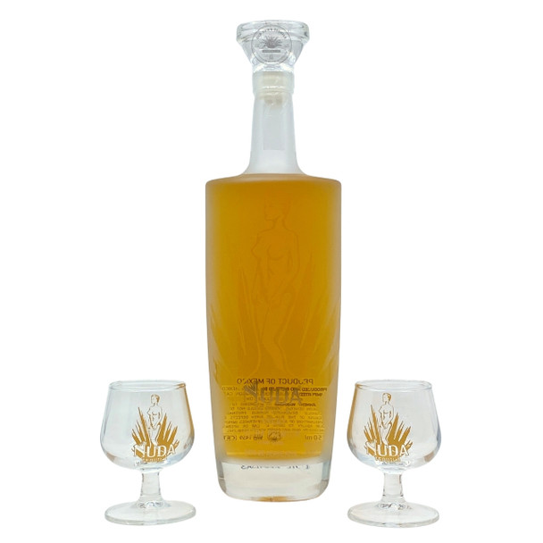 Nuda Anejo Tequila With 2 Snifter Glasses