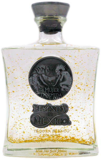 Leyenda De Mexico Blanco Tequila with 24 Gold Flake 