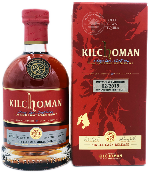Kilchoman Islay Single Malt Scotch Whisky Impex Cask Revolution  2/2018 10 Year Old Sherry Butt Single Cask Release