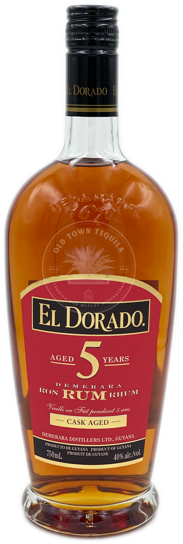 El Dorado Demerara Rum Cask Aged 5 Years 750ml Old Town Tequila