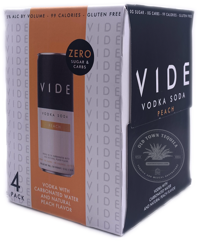 VIDE Peach Vodka Soda (4Pack) Old Town Tequila