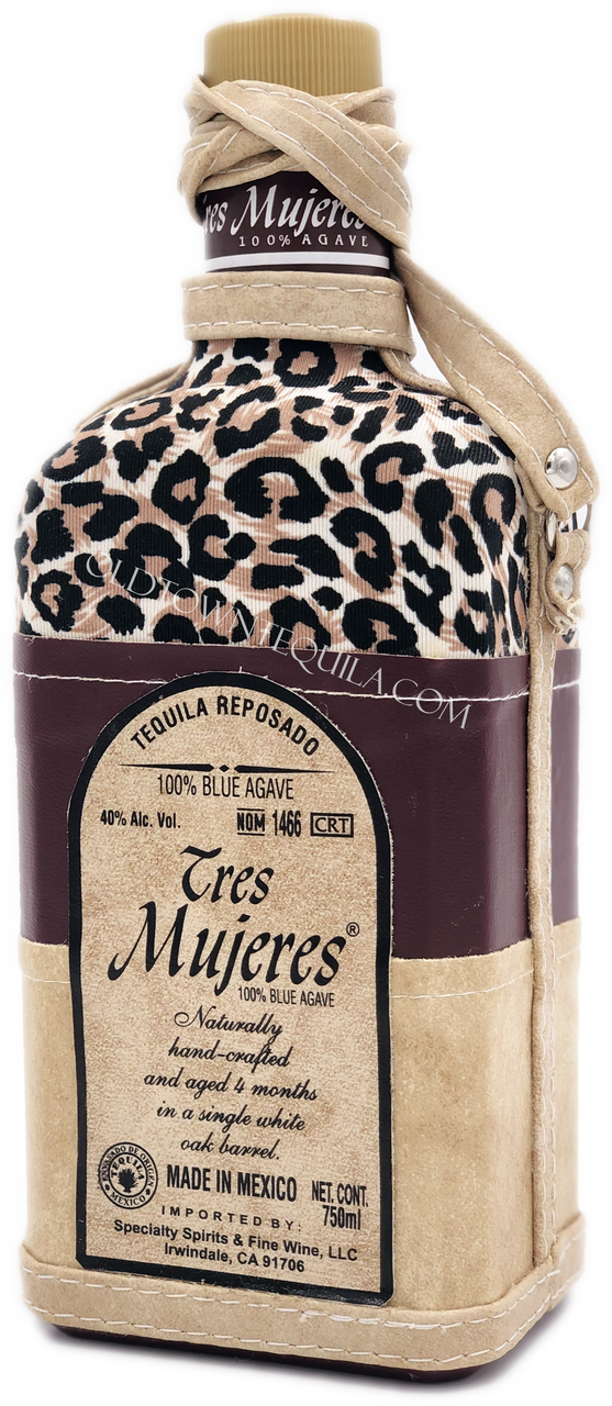 Tequila Tres Mujeres Reposado with/ leopard bag 750ml Old Town Tequila
