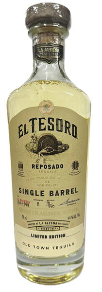 El Tesoro Old Town Tequila Limited Edition Single Barrel Reposado 40%ABV -  Old Town Tequila