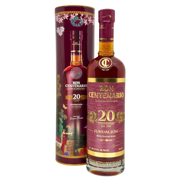 Ron Centenario Fundacion XX Años 750mL◇ ron-centenario-fundacion-20-