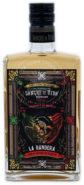 Sangre de Vida Lotería La Bandera Tequila Reposado 375ml - Old