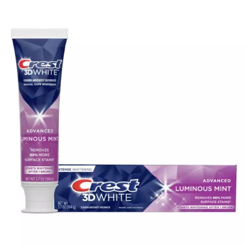 Dentifrice Crest 3D White Advanced Luminous Mint Intense Whitening 104g