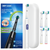 Brosse à Dents Électrique Deep Clean Blanche + 4 Têtes de Brosse