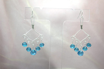 Chandelier Blue Beaded Earrings